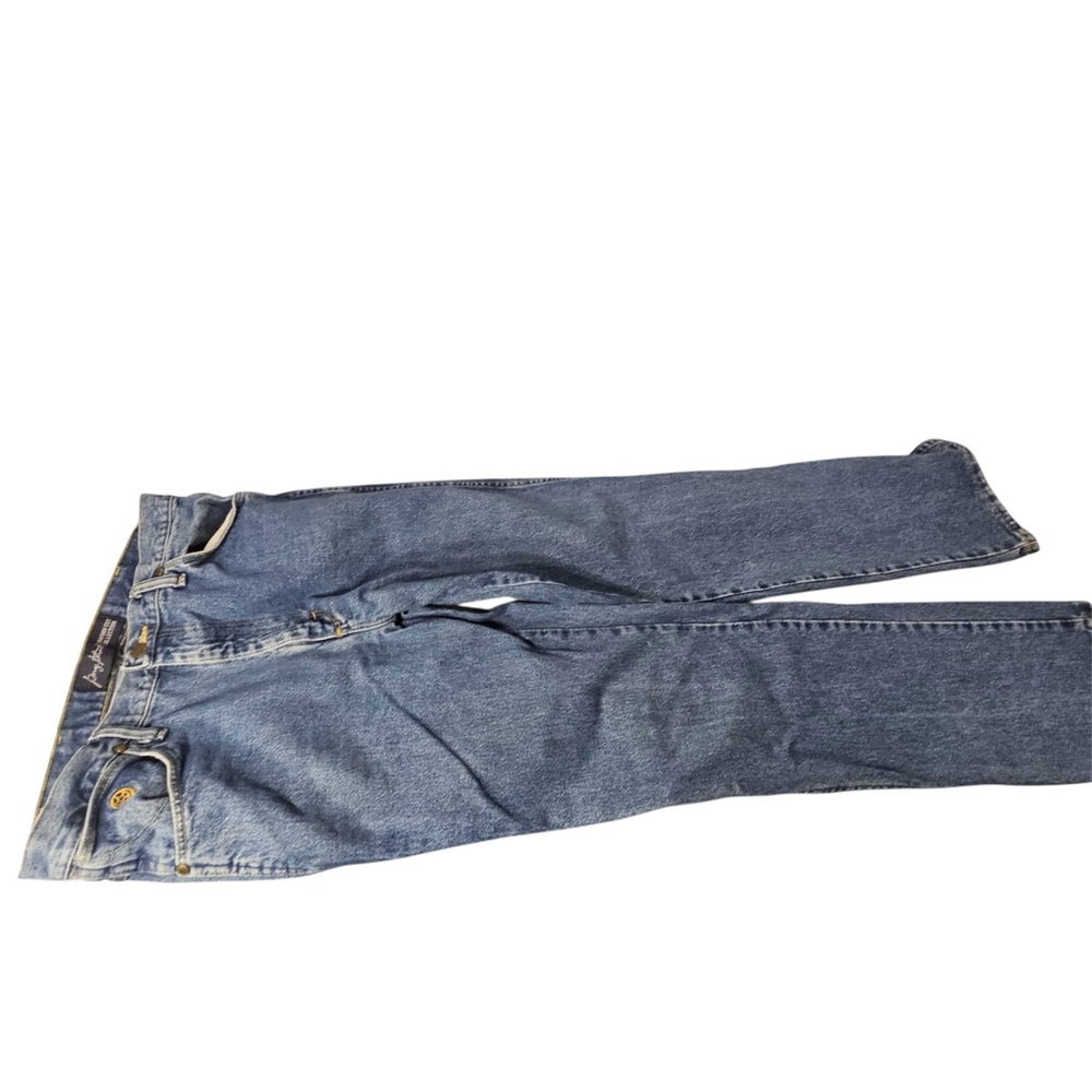George Strait Wrangler Blue Slim Straight Jeans Classic Denim - Picture 2 of 5
